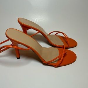 Orange Long Straps Heels